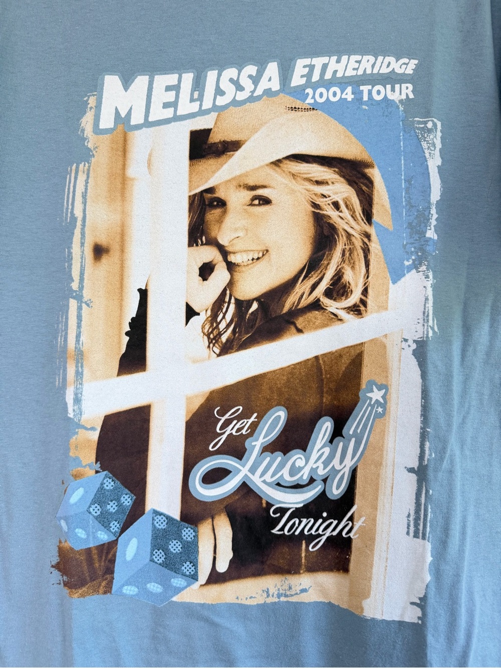 Melissa Etheridge 2004 Get Lucky Tonight Tour Concert T Shirt M double sided Y2K